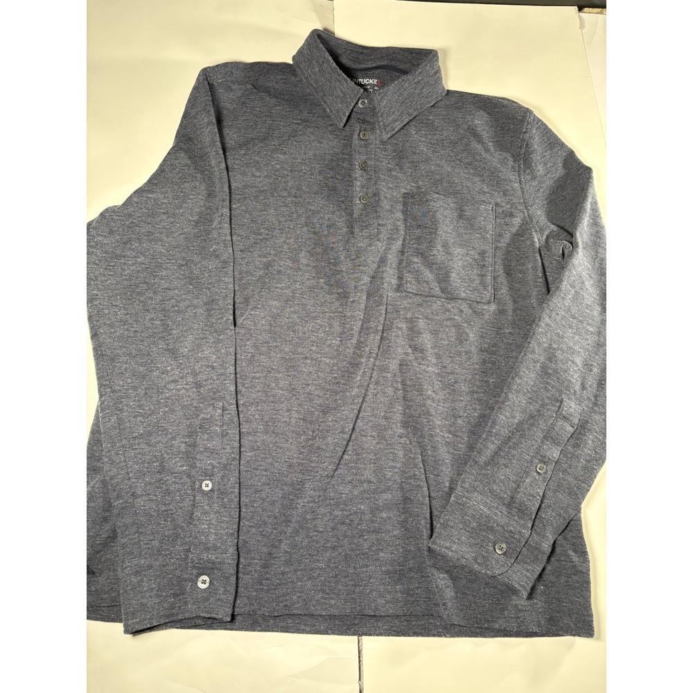 UNTUCKit Polo Shirt Mens Medium Gray Long Sleeve Stretch